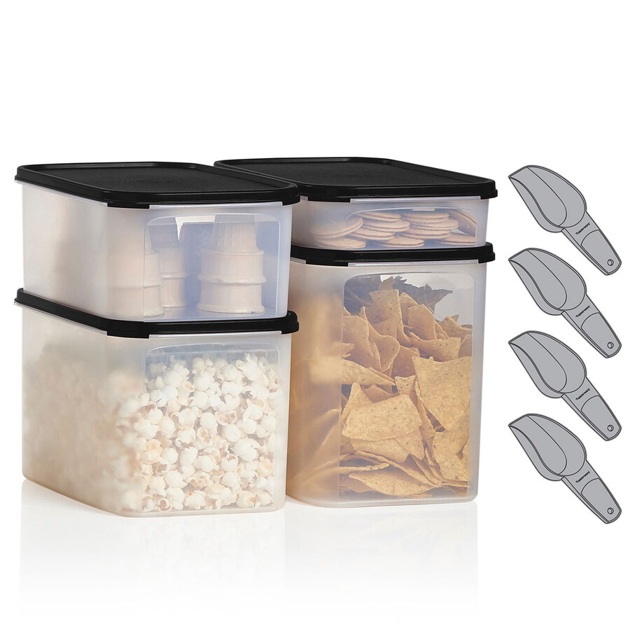 tupperware modular mates rechteckiges set tiefschwarz