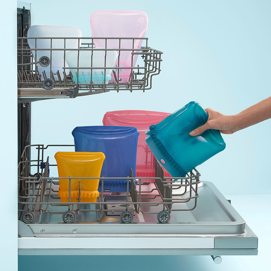 ultimative silikon-standtasche mittelgroß transparentes geheimnisvolles grün
