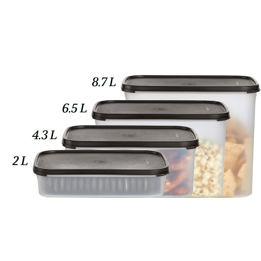 tupperware modular mates rechteckiger 2er-pack vorratsbehälter tiefschwarz