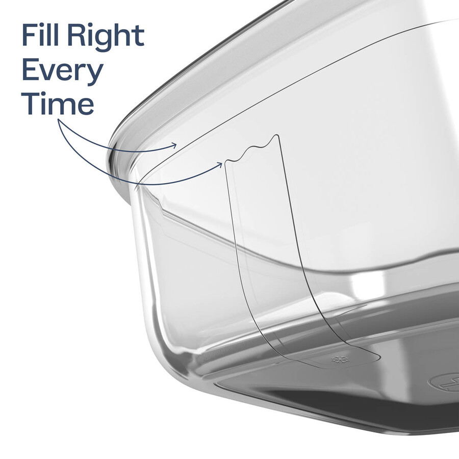 tupperware voila glas-vorratsdose rechteckig mittelgroß dunkelgrau und blau deckel